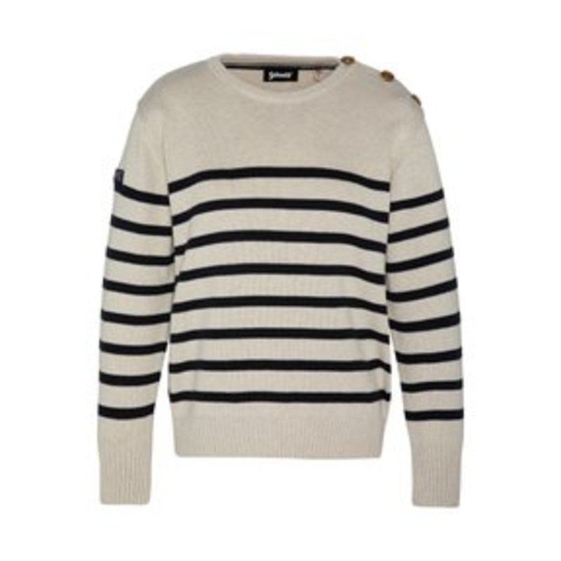 Schott CREWNECK SAILOR  – Strickpullover – naturel marine/beige