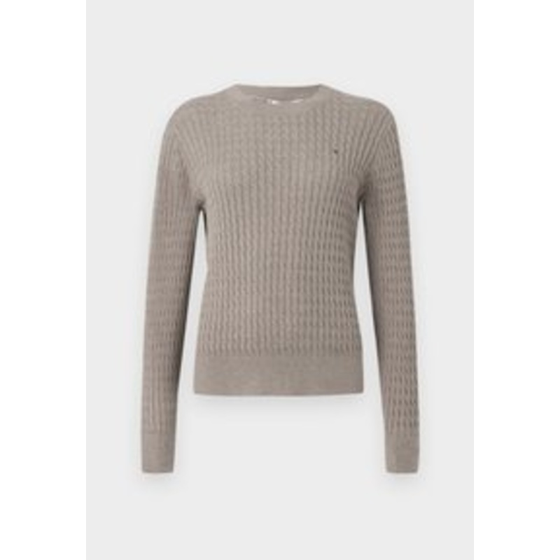 Tommy Hilfiger CABLE FINE  – Strickpullover – heathered taupe/beige