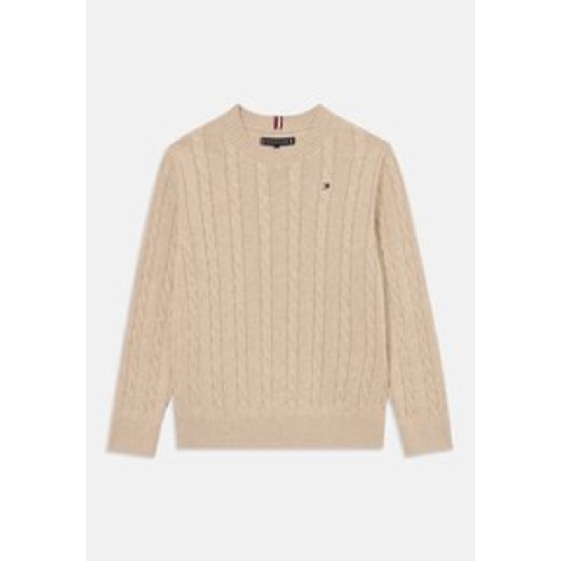 Tommy Hilfiger CABLE SWEATER – Strickpullover – malted milk heather/beige