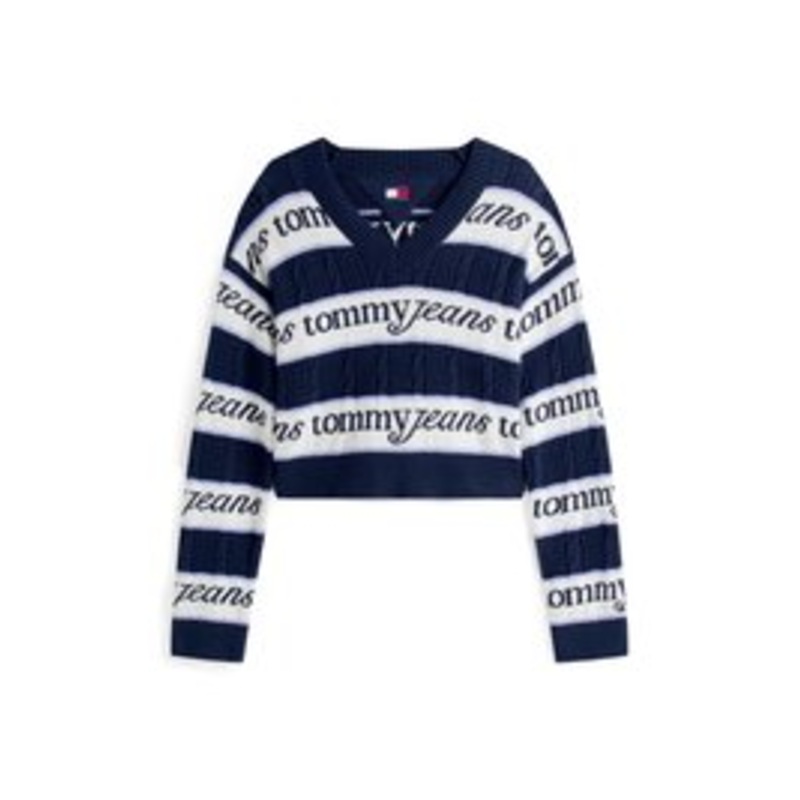 Tommy Jeans LOGO – Strickpullover – dark night navy/dunkelblau