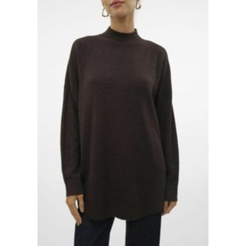 Vero Moda VMPLAZA LS HIGHNCK LONG  GA NOOS – Strickpullover – chocolate torte/dunkelbraun