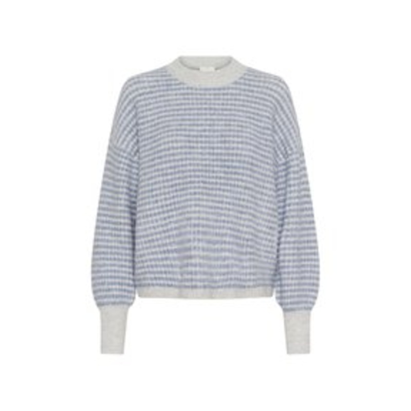 Kaffe ELLERY – Strickpullover – light greym windward structure/hellgrau