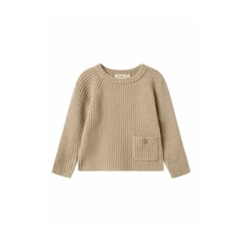 Lil’ Atelier LANGARM – Strickpullover – safari/beige