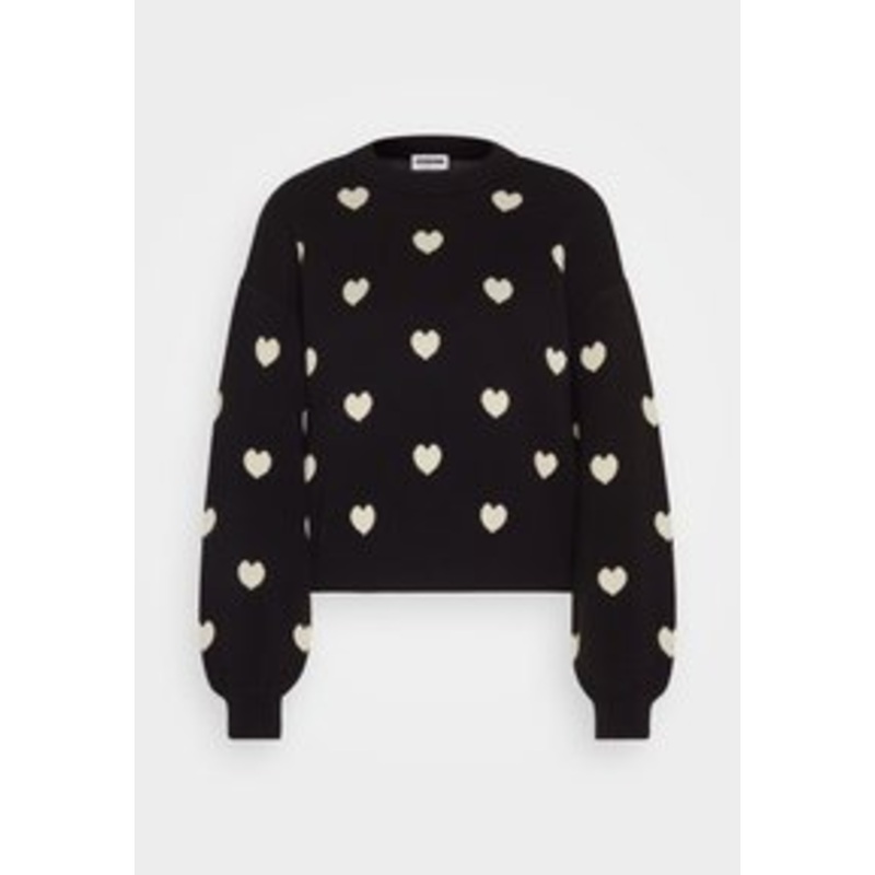 Noisy May NMCHARLOTT O NECK – Strickpullover – black/oatmeal/schwarz