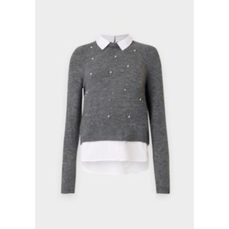 ONLY ONLDOLLY  – Strickpullover – medium grey melange/cloud dancer/hellgrau-meliert