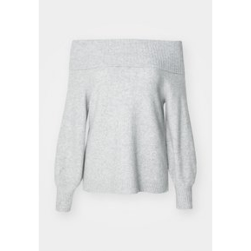 ONLY ONLJEANETT LIFE OFF SHOULDER – Strickpullover – light grey melange/hellgrau-meliert