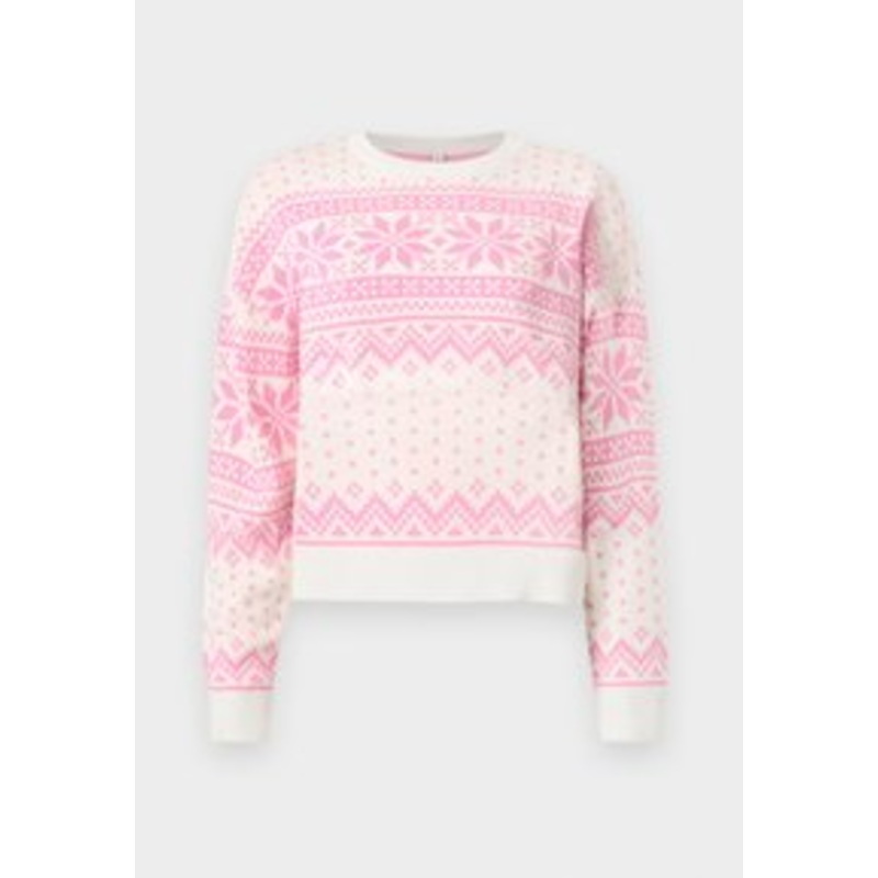 ONLY ONLXMAS THREEA – Strickpullover – cloud dancer/fuchsia pink/offwhite