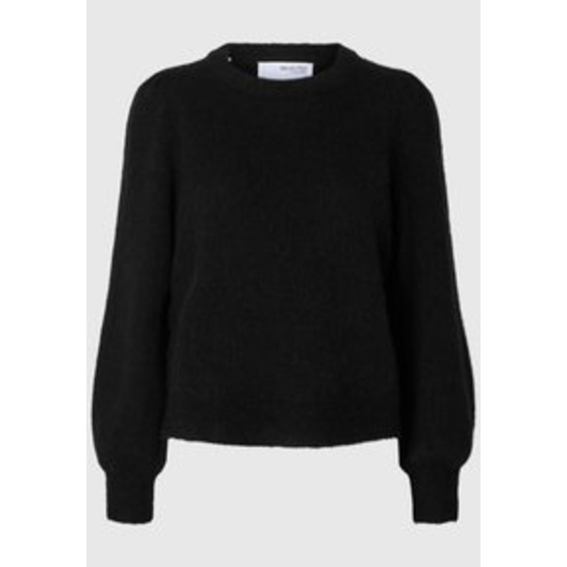 Selected Femme SLFLULU O-NECK NOOS – Strickpullover – black/schwarz