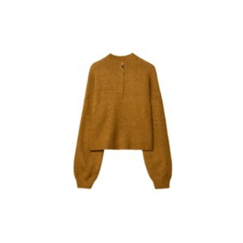 Stradivarius WITH ZIP – Strickpullover – mustard yellow/senf