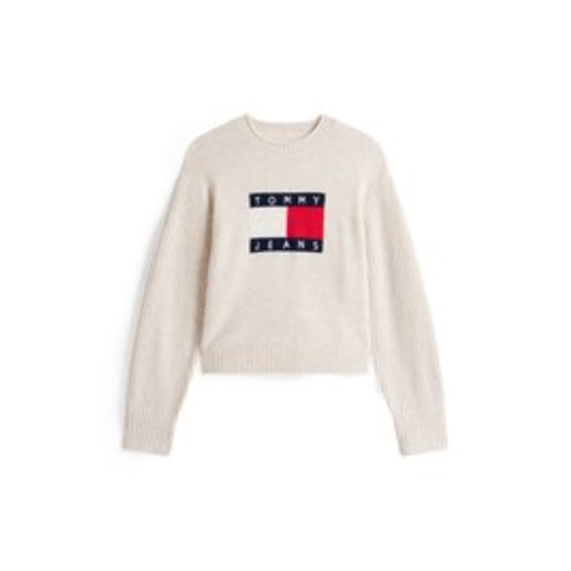 Tommy Jeans FLAG  – Strickpullover – ancient white/wei