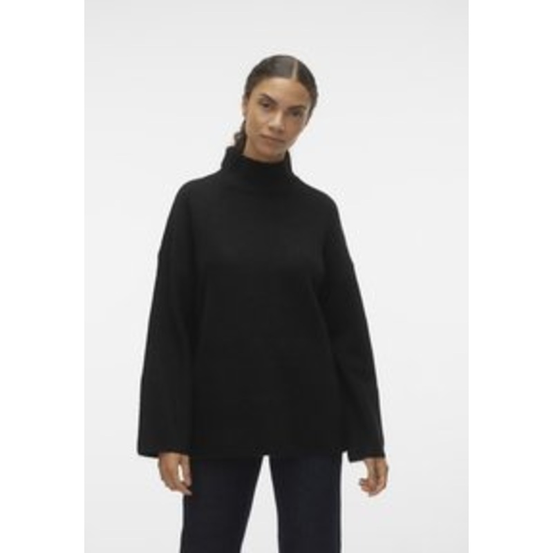 Vero Moda LS HIGHNECK – Strickpullover – black/schwarz