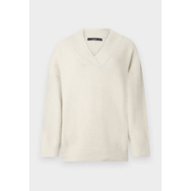 Vero Moda VMBANG V NECK LONG  – Strickpullover – birch/offwhite