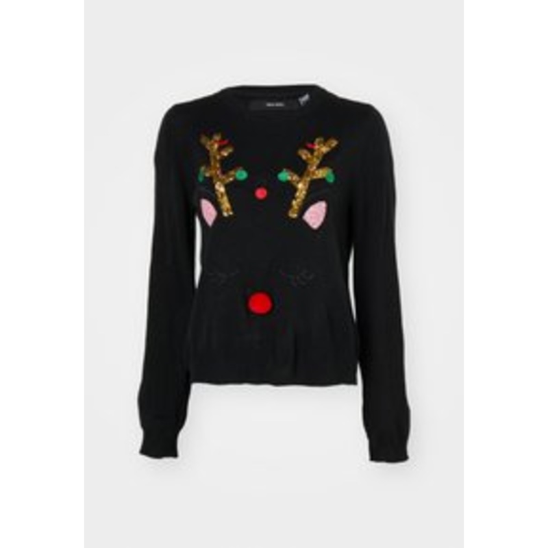 Vero Moda VMRUDOLF O NECK  – Strickpullover – black/schwarz