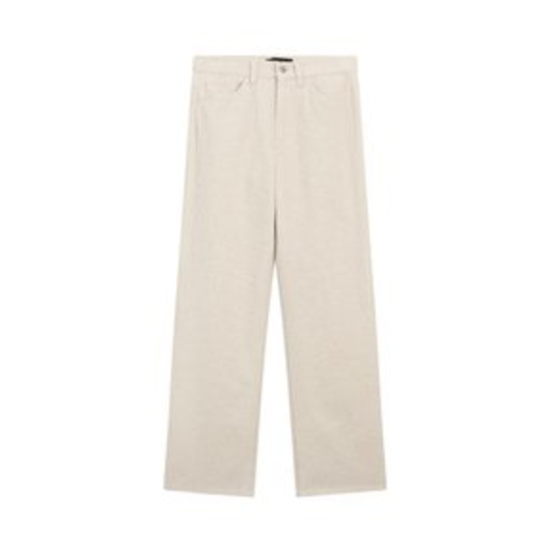 Massimo Dutti HIGH-WAIST STRAIGHT – Stoffhose – beige