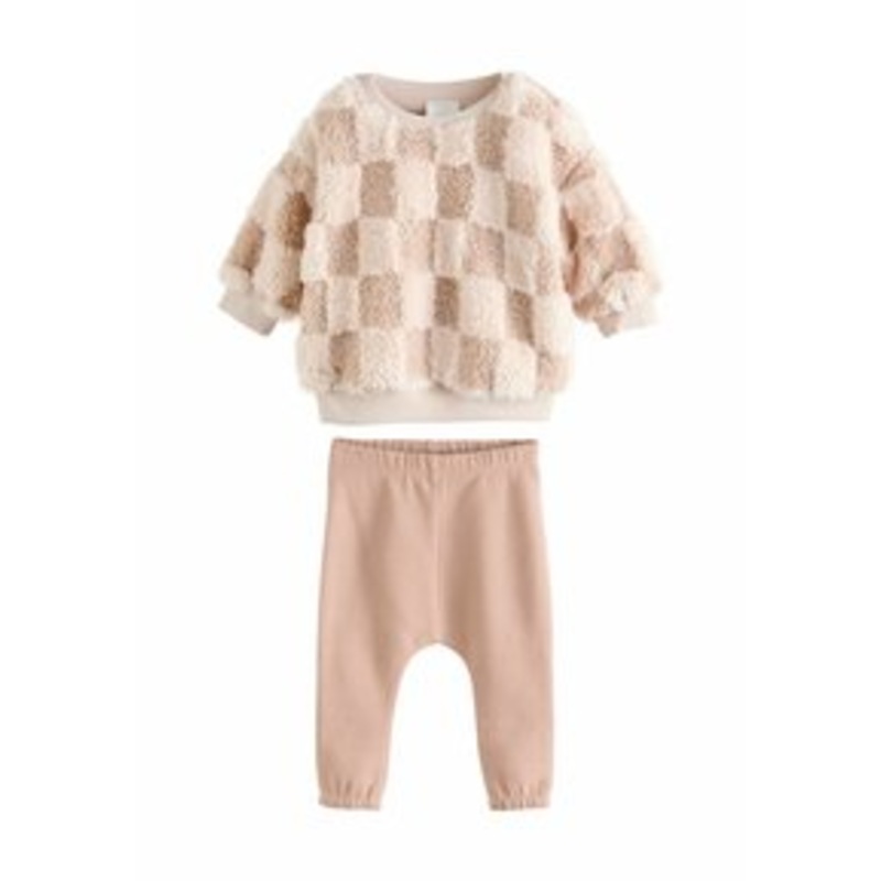 Next SET  – Stoffhose – neutral checkerboard/beige