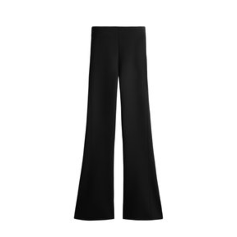 OYSHO NEOPRENE-EFFECT RISE FLARE  – Stoffhose – black/schwarz