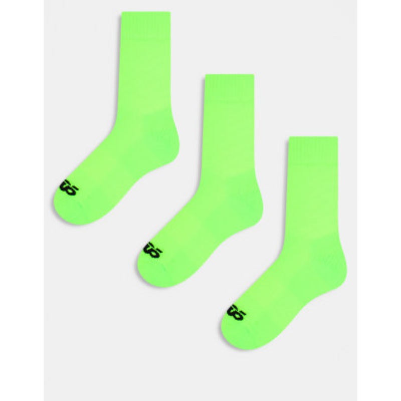 4505 running socks with arch support and antibacterial finish in neon green