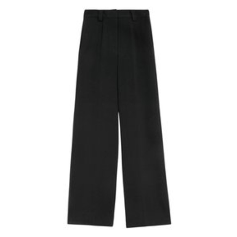 Marks & Spencer CREPE TAB DETAIL WIDE LEG – Stoffhose – black/schwarz