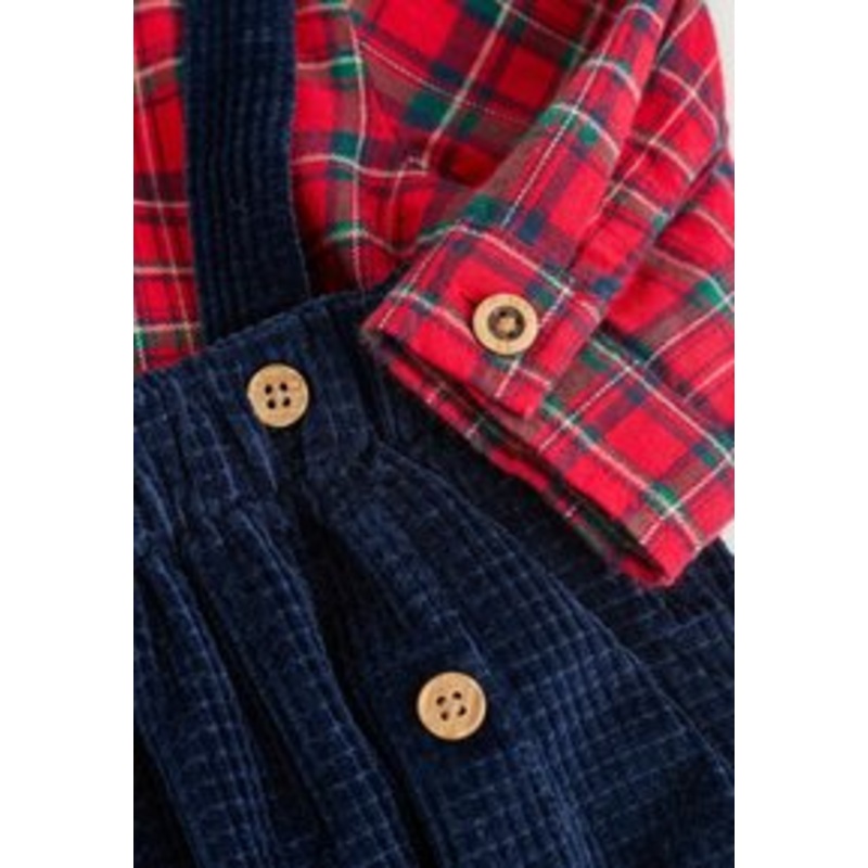 Next REGULAR FIT -SET – Stoffhose – red check/blau