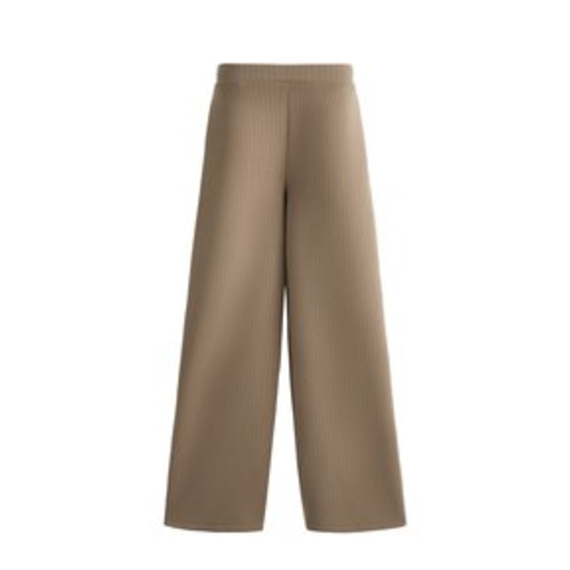 OYSHO SOFT TOUCH STRAIGHT-LEG STRIPED – Stoffhose – beige