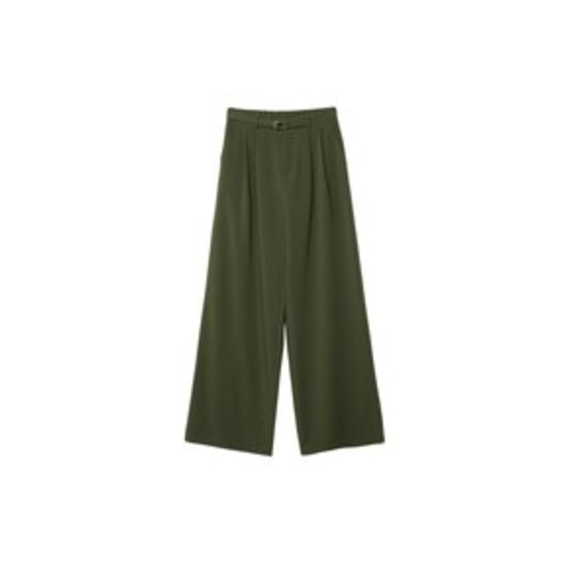 Stradivarius WIDE-LEG WITH BUCKLE DETAIL  – Stoffhose – green/grn