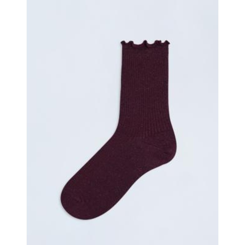 Topshop glitter socks in burgundy