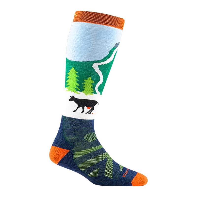 Darn Tough Kids Pow Cow Over-the-Calf Midweight Ski & Snowboard Sock