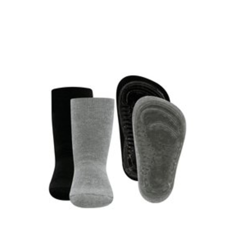 Ewers STOPPER 2ER-SET UNI – Socken – schwarz grau/grau