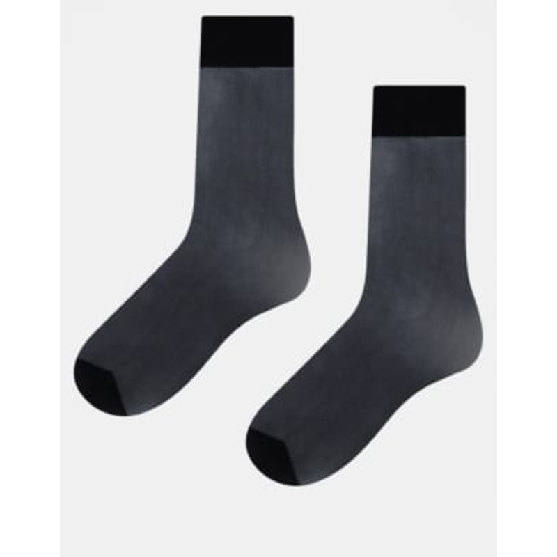Lindex 2 pack 20 denier sheer sock in black