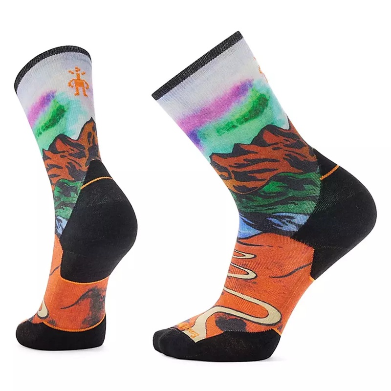 Smartwool Men’s Trail Run Targeted Cushion Singletrack Print Crew Socks
