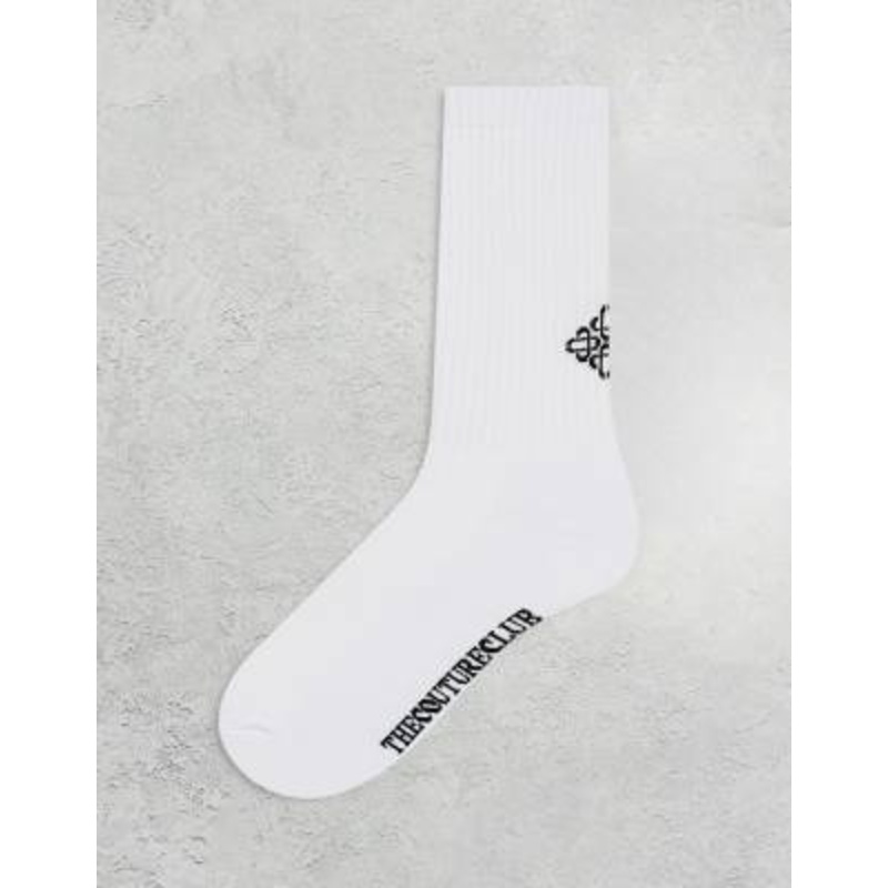 The Couture Club emblem socks in white