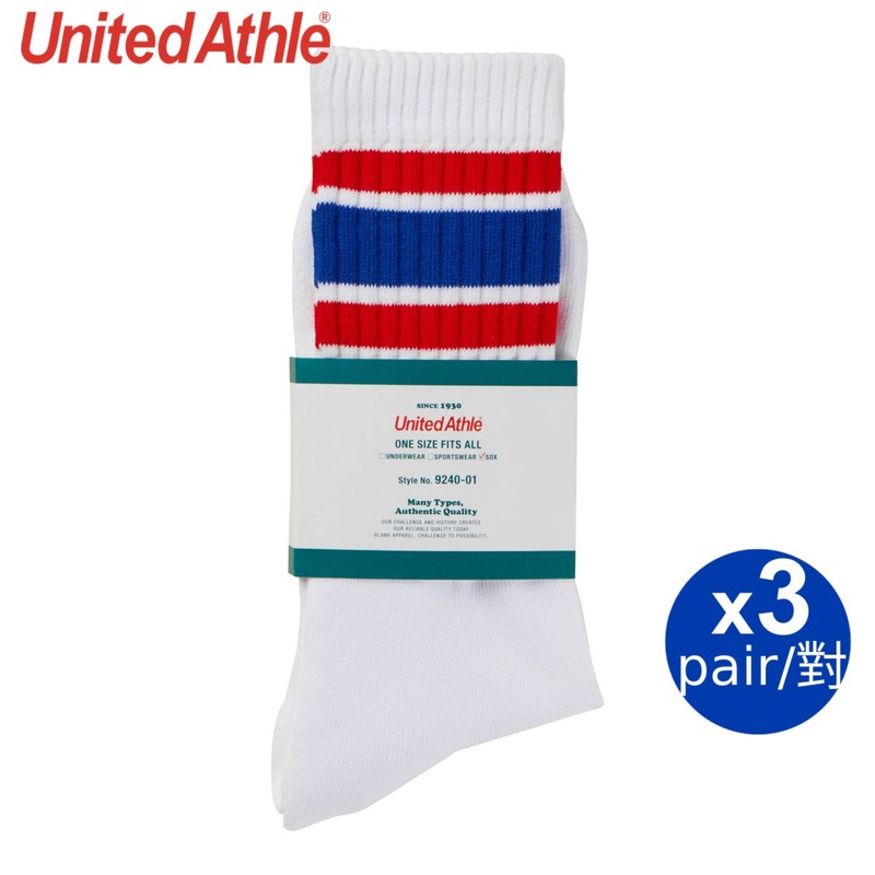 United Athle 9240-01 Crew Socks (3 Paris)