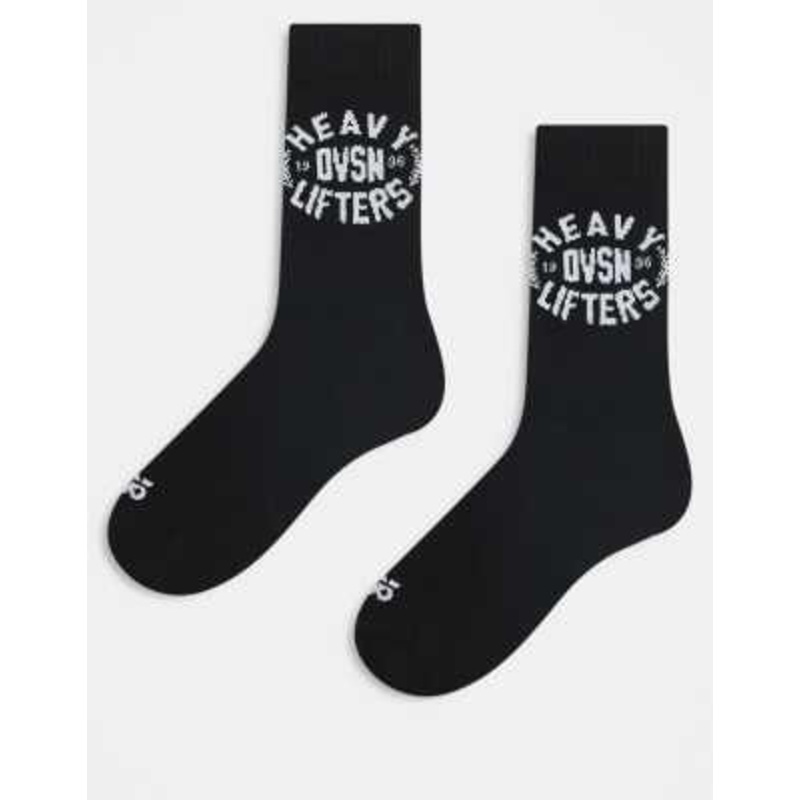 4505 heavy lifters graphic training socks 2 pack in black