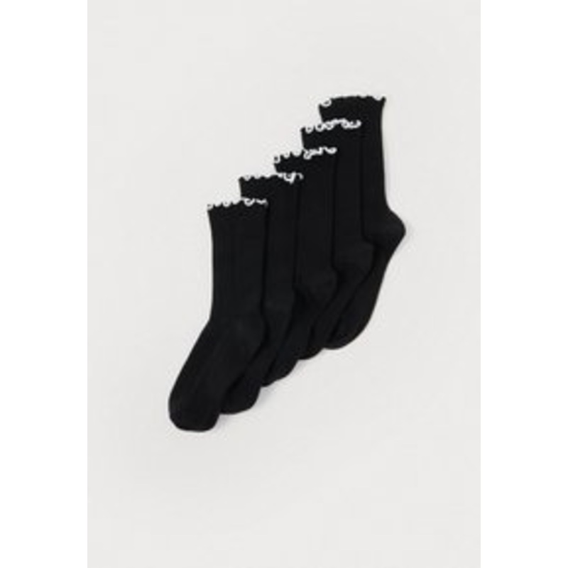 Anna Field 5 PACK CONTRAST FRILL EDGE – Socken – black/schwarz