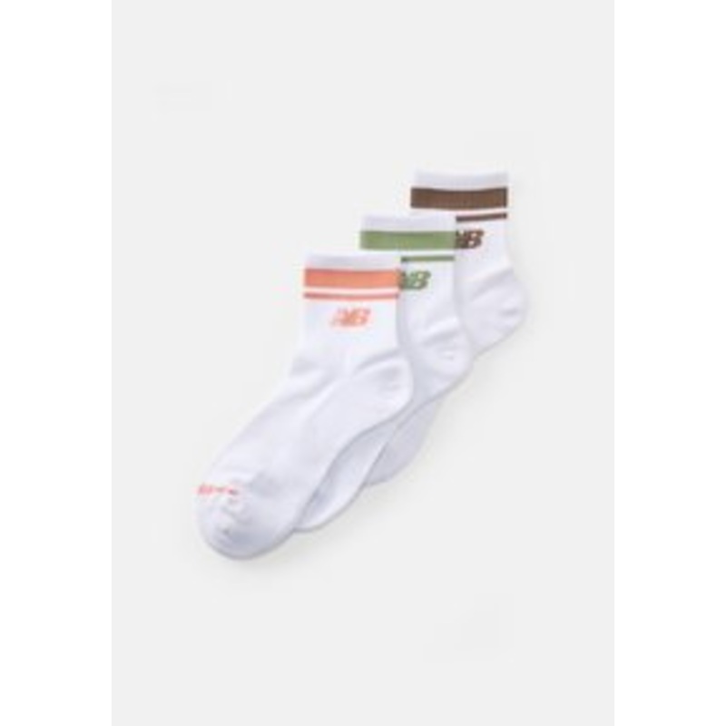 New Balance RUN ANKLE UNISEX 3 PACK  – Sportsocken – white/peach nectar/garter snake/earth shadow/wei