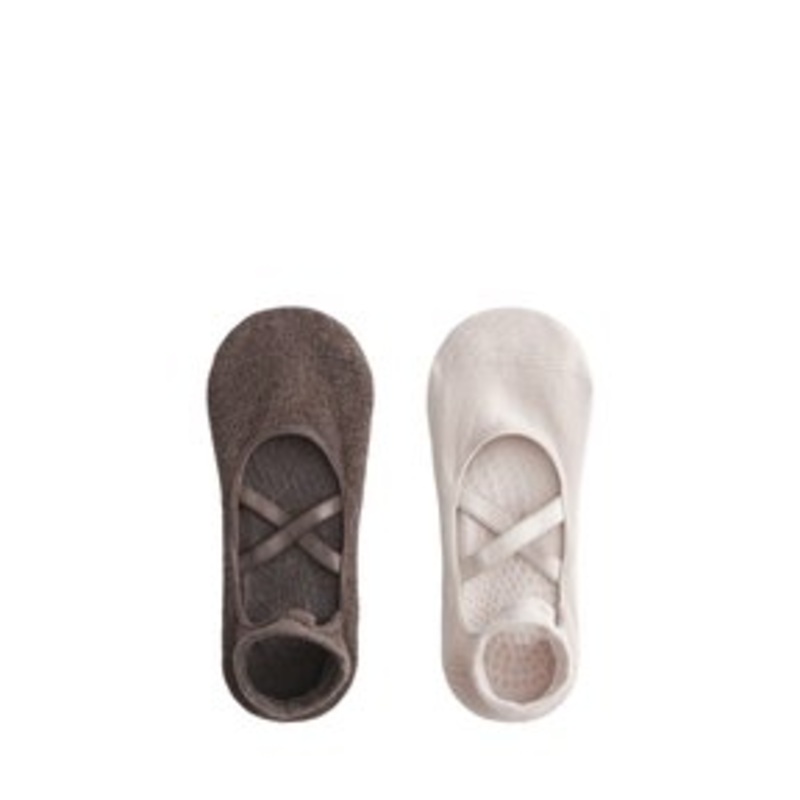 OYSHO 2 PAIRS OF YOGA AND PILATES WITH CROSSOVER STRAPS  – Socken – beige