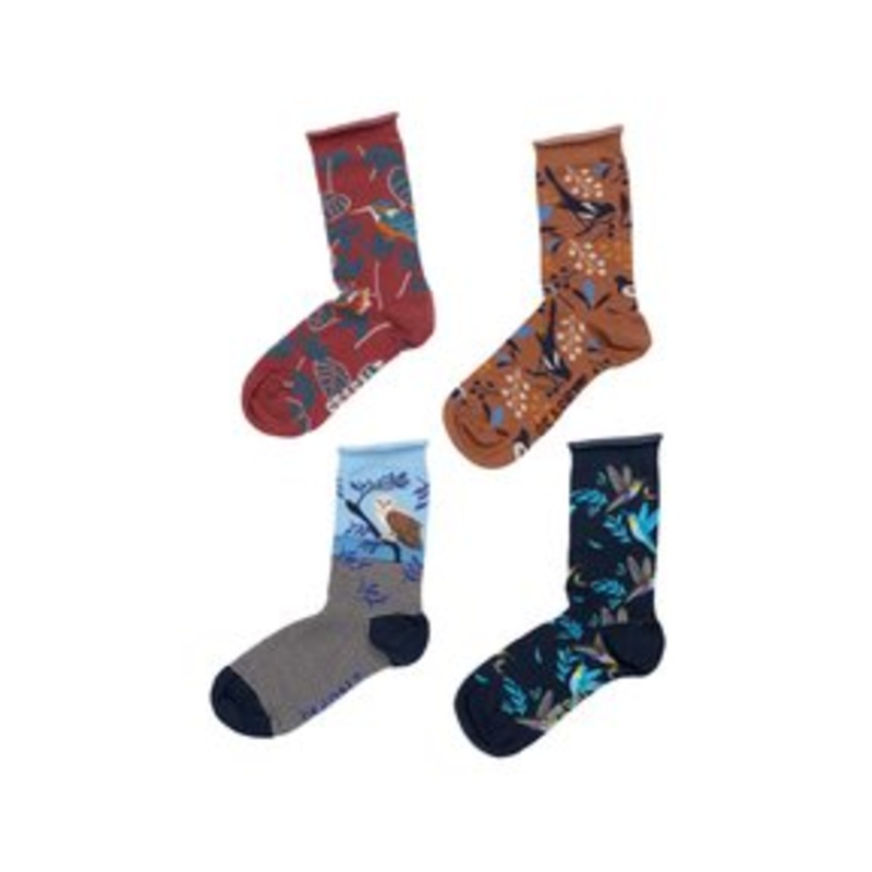 Seasalt Cornwall 4 PACK ARTY BIRDS – Socken – multi – resting bird mix/grau