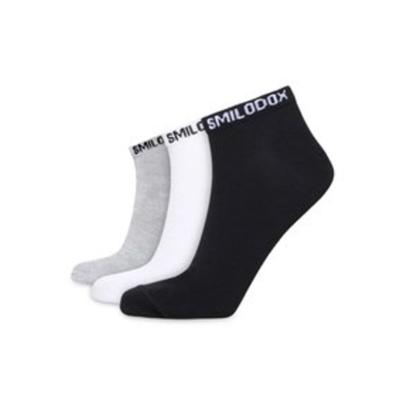 Smilodox 3ER PACK SNEAKER – Sportsocken – schwarz/grau/wei/schwarz