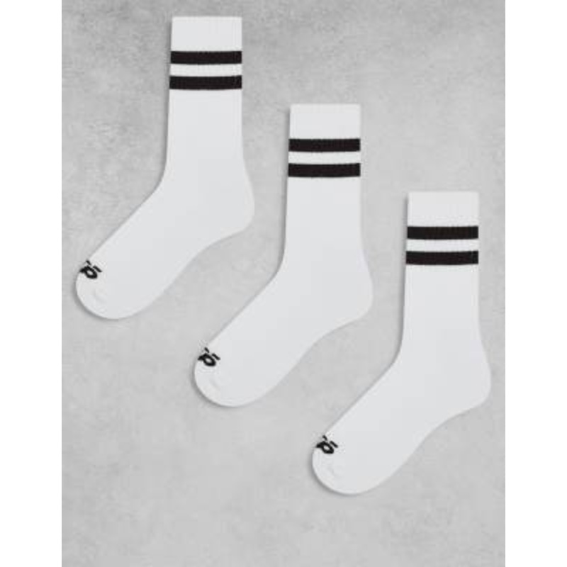 4505 3 pack 2 crew socks with quick dry in white with coffee stripes
