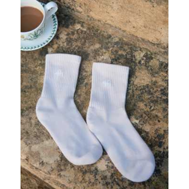 4th & Reckless 2-pack crew socks in oat & chocolate