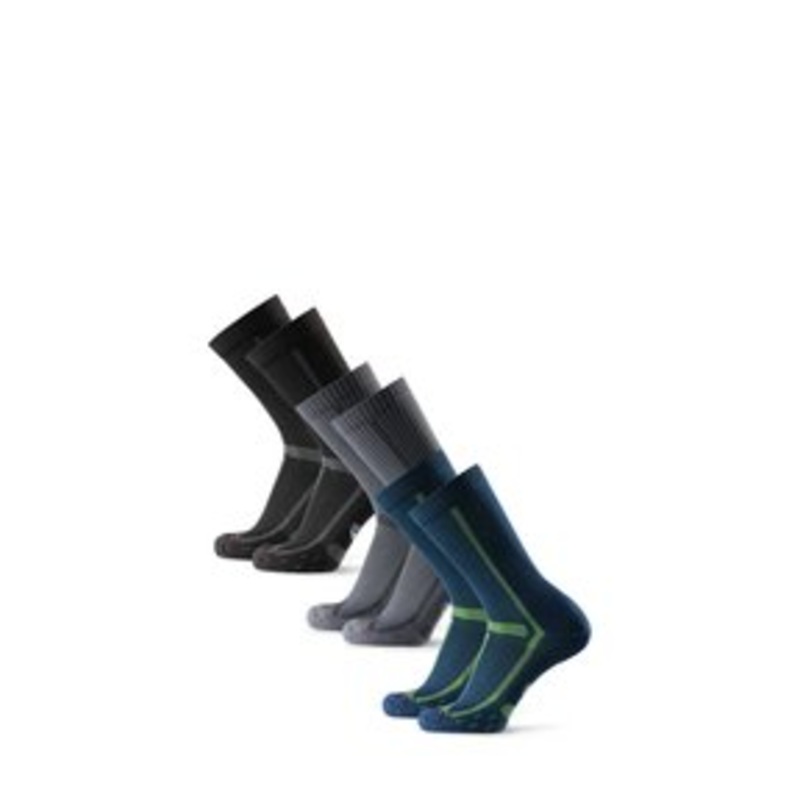 Danish Endurance LONG DISTANCE CREW 3 PACK – Sportsocken – black/grey/navy/dunkelgrau