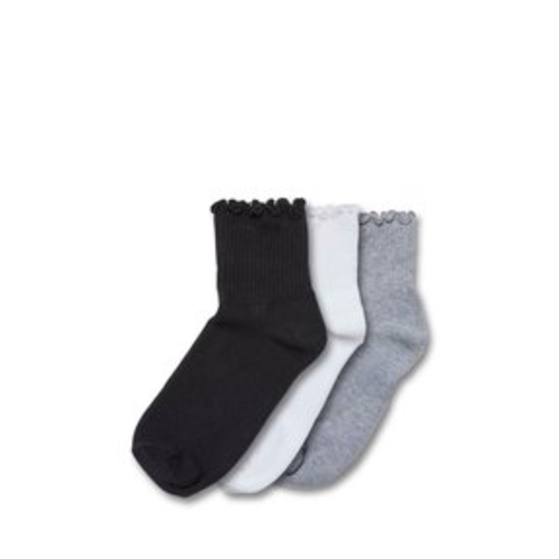 Urban Classics RUFFLE 3-PACK – Socken – black/white/heathergrey/schwarz