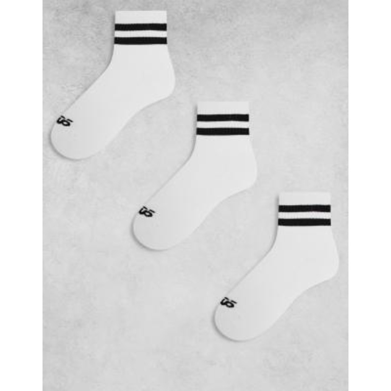 4505 3 pack 2 stripe crew sock with quick dry in white with black stripe