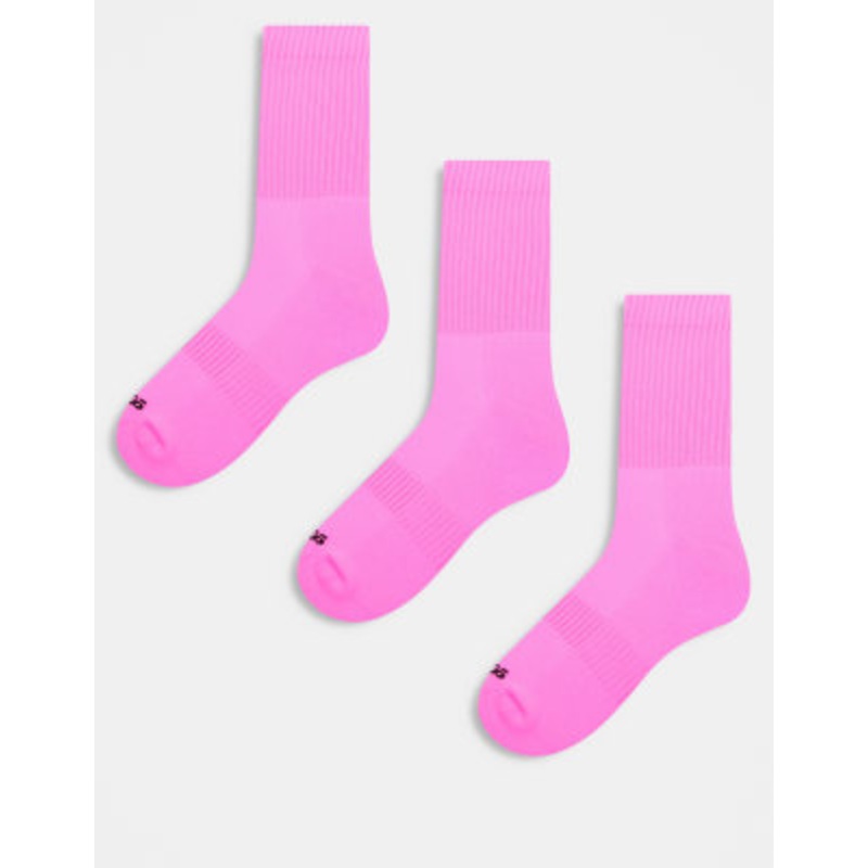 4505 quick dry running socks with arch support 3 pack in neon pink