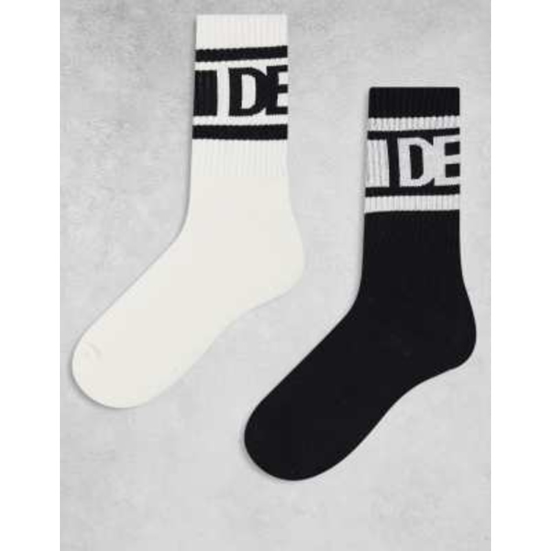 Deus Ex Machina Based 2-pack socks in black and white