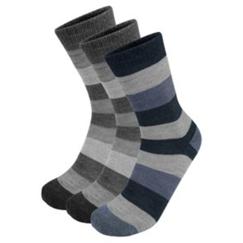 Normani 6 PAAR ALPAKA BREITGESTREIFT – Socken – anthrazit anthrazit marine/anthrazit