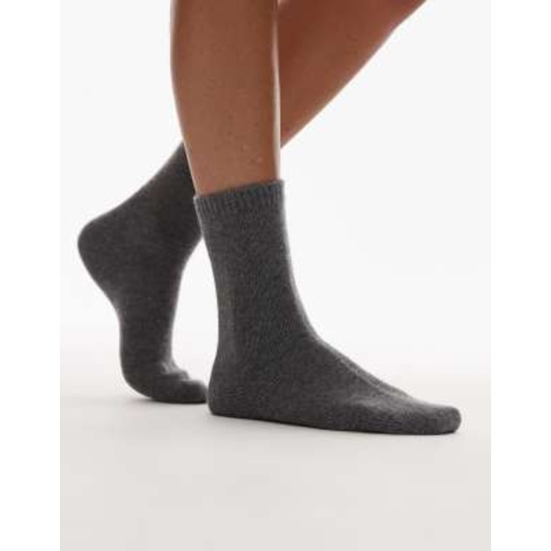& Other Stories cashmere wool blend socks in dark gray