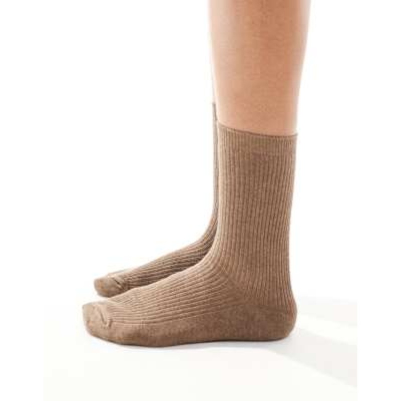 Pieces socks in taupe gray