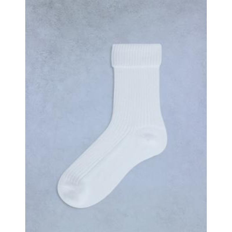 Topshop Tot ribbed cozy boot socks in white