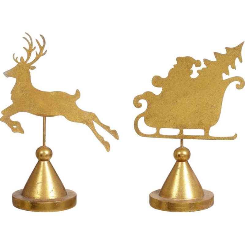 Santa and Deer Finial, Assotment of 2 – 9 Inches